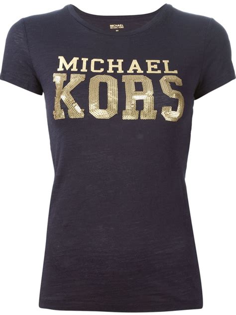 michael kors dark ecru t shirt women|michael kors embellished tops.